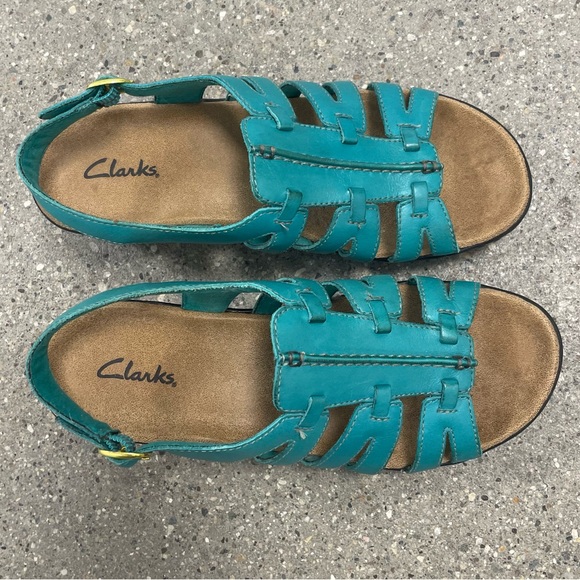 NWOB Clarks Collection Leather Lightweight Comfort Walking Sandals size 6.5 wide - Picture 8 of 12